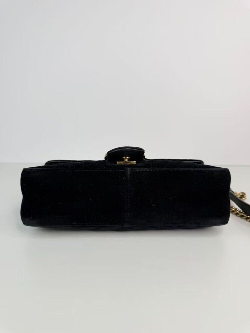 Gucci GG Marmont Small Black Velvet Matelassé Shoulder Crossbody Chain Bag - Picture 8 of 13
